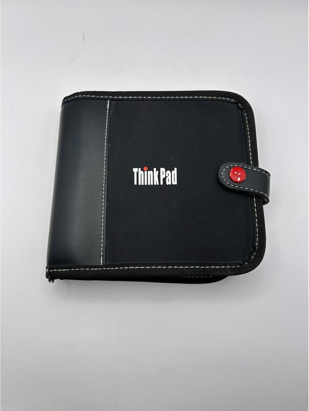 Vintage IBM ThinkPad CD DVD Media Disc Zipper Binder Wallet Case TrackPoint Red